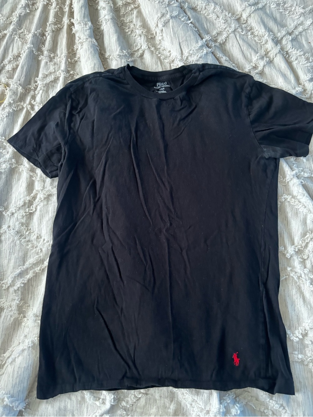 Polo Ralph Lauren Men’s L Slim Fit Black Tee Red Pony Logo